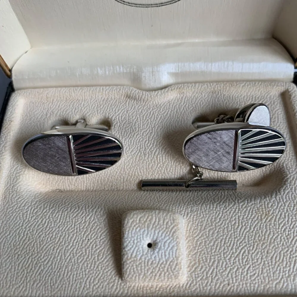 Towncraft by Swank Vintage Cufflinks and Tie Clip In Box